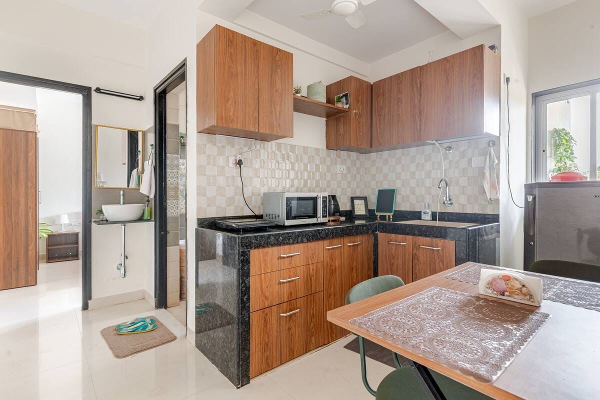Kitchen and dining area with modern appliances